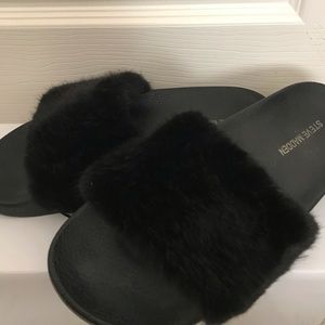 Steve Madden Fur Slides